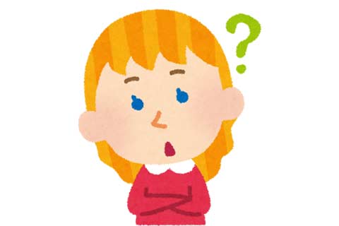 疑問で首をかしげる外国人女性のイラスト