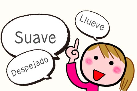 スペイン語を声に出す女性 スペイン語を声に出す女性